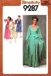 9287 DEEP V SURPLICE LS DRESS LENGTHS,SASH 79 PATTERN 12 34